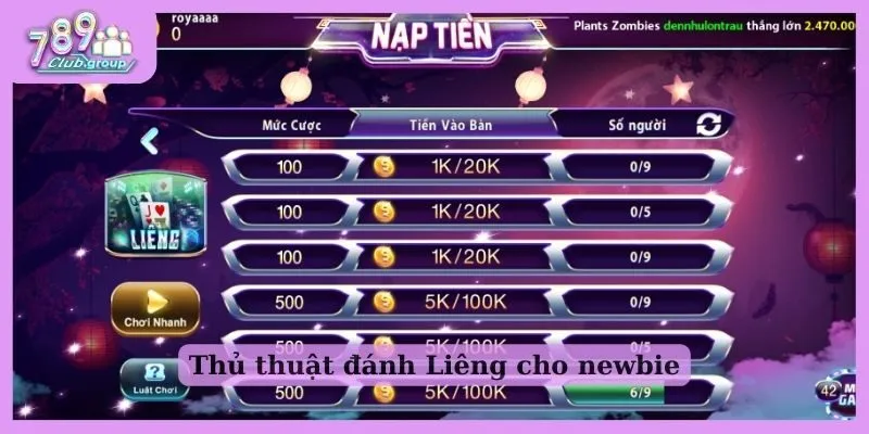 Thủ thuật đánh Liêng cho newbie