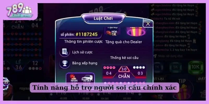 Tính năng hỗ trợ người soi cầu chính xác