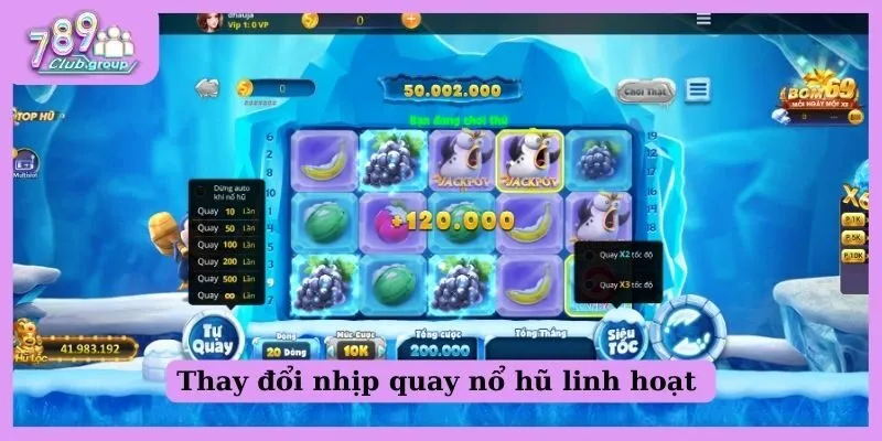 Thay đổi tốc độ quay nhanh chậm trong game nổ hũ B29